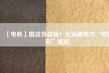 【電機(jī)】國(guó)貨當(dāng)自強(qiáng)！光潤(rùn)通助力“中國(guó)芯”崛起
          